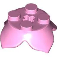 Plant, Leaves, Round 2 x 2 x 2/3 with + Axle Hole and 4 Leaf Extensions / Bright Pink