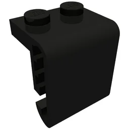 Train, Steam Engine Cylinder, 1 x 2 Studs, Round Surfaces, Interior Grooves / Black