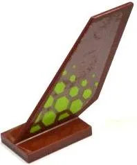 Tail Shuttle with Lime Hexagons Pattern on Both Sides (Stickers) - Set 70702