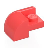 Lego Brick Round, Curved 2 x 2 x 1, Corner / Coral