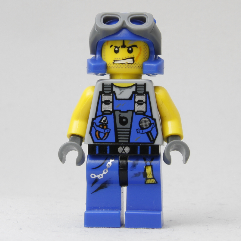 Lego Rex, Blue, with Goggles
