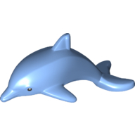Lego Animal, Dolphin with Black Eyes and White Pupils Print / Medium Blue
