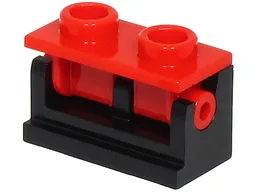 Hinge Brick 1 x 2 with Red Top Plate (3937 / 3938)