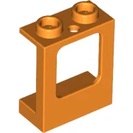 Window 1 x 2 x 2 Plane, Hollow Studs, Single Hole Top and Bottom for Glass / Orange
