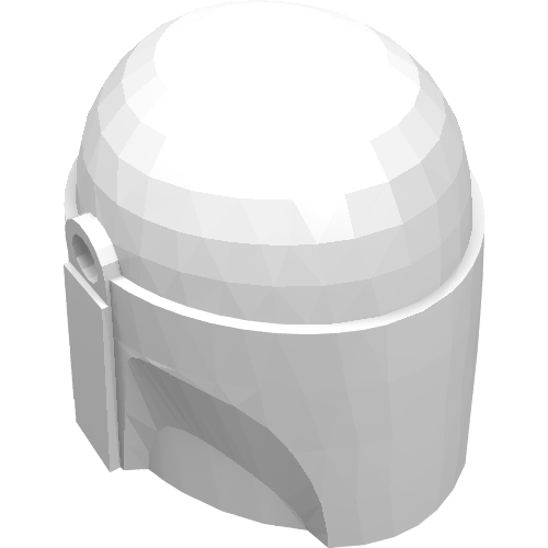 Lego Helmet Mandalorian with Holes [Plain] / White