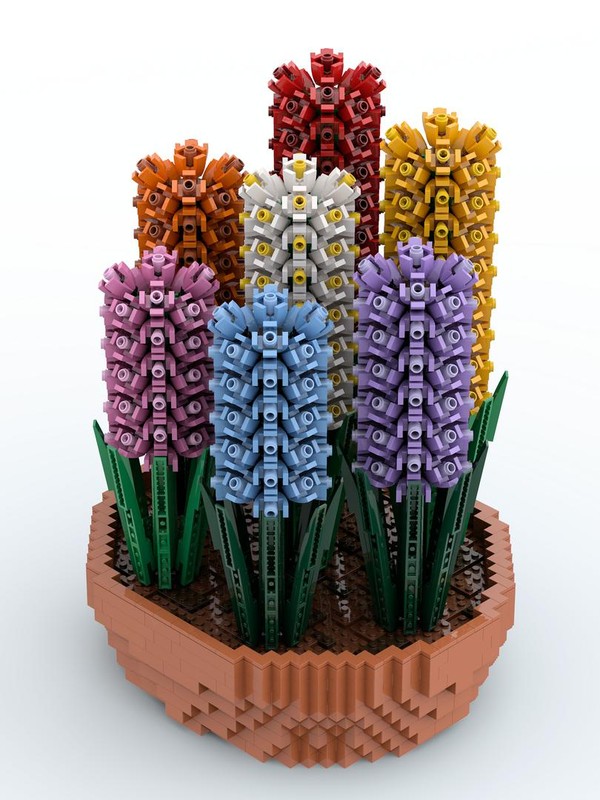 Lego Colorful Hyacinths in a Terracotta Bowl