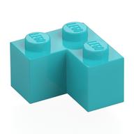 Lego Brick 2 x 2 Corner / Medium Azure