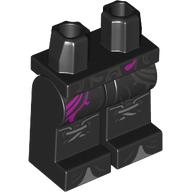 Lego Hips and Black Legs with Silver/Magenta Decorations, Knots print / Black