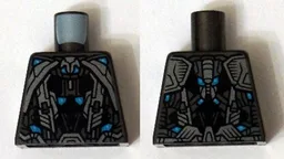 Torso Armor Robot with Blue and Light Bluish Gray Pattern / Pearl Dark Gray