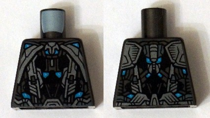 Lego Torso Armor Robot with Blue and Light Bluish Gray Pattern