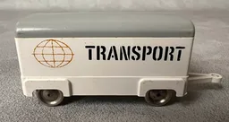 HO Scale, Mercedes Box Trailer with Gray Top / White