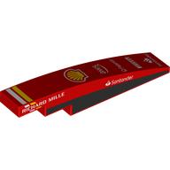 Lego Brick Curved 1 x 6 with Black Sides, White/Yellow Stripes, Yellow Shell, White Sponsors print / Red
