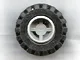 Wheel 11mm D. x 12mm, Hole Notched for Wheels Holder Pin with Black Tire 21mm D. x 12mm - Offset Tread Small Wide (6014b / 6015) / Light Gray