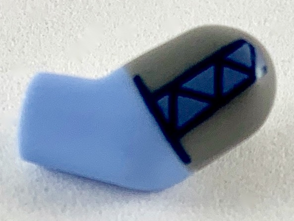 Lego Arm, Left with Dark Bluish Gray Short Sleeve with Sand Blue Panel Pattern