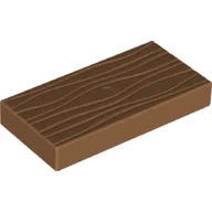 Duplo Tile 2 x 4 with Wood Grain Pattern / Medium Nougat