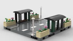 Modular road with bus stop 32x32