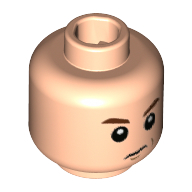 Lego Minifig Head Draco Malfoy, Reddish Brown Eyebrows, Sneer Print / Light Nougat