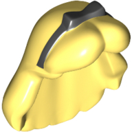 Lego Hair Long with Center Part and Black Ribbon Tied in Bow print (Alice) / Bright Light Yellow