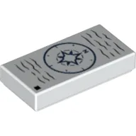 Tile 1 x 2 with Compass Print / White