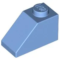 Brick Sloped 45° 2 x 1 with Bottom Pin / Medium Blue