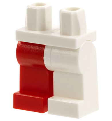 Lego Hips and 1 White Left Leg, 1 Red Right Leg