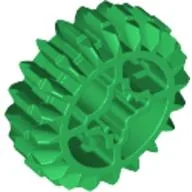 Technic Gear 20 Tooth Double Bevel with Axle Hole Type 2 [X Opening] / Green