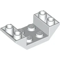 Brick Sloped Inverted 45° 4 x 2 Double with 2 x 2 Recessed / White