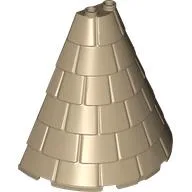 Tower Roof 4 x 8 x 6 Half Cone Shaped with Roof Tiles / Dark Tan