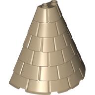 Lego Tower Roof 4 x 8 x 6 Half Cone Shaped with Roof Tiles / Dark Tan