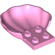 Lego Animal Body Part, Clam / Scallop Half Shell with 4 Studs / Bright Pink