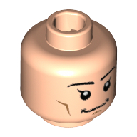 Lego Minifig Head Wonder Twin Zan, Eyebrows, Single Eyelash, Grin Print / Light Nougat