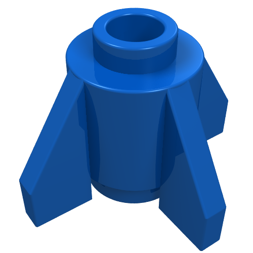 Lego Brick Round 1 x 1 with Fins, Open Stud / Blue
