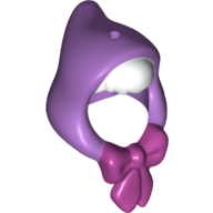 Lego Hair and Hood with White Bangs and Magenta Bow Print / Medium Lavender