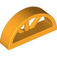 Lego Window 1 x 4 x 1 2/3 with Spoked Rounded Top / Bright Light Orange