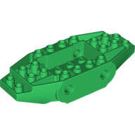 Lego Brick Special 4 x 10 x 1 With 2 Wedges, Pin Holes, 4 x 2 Recessed Center / Green