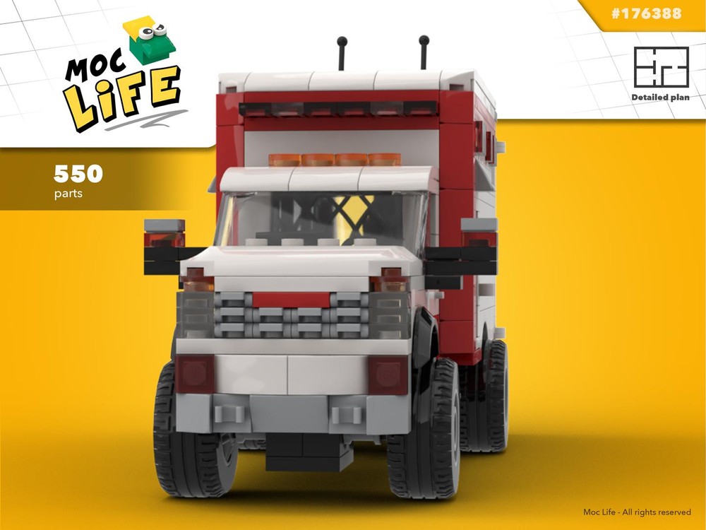 Lego GMC Sierra 3500 regular cab dually ambulance