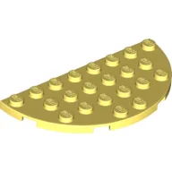 Plate Round Half 4 x 8 / Bright Light Yellow