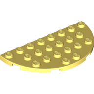 Lego Plate Round Half 4 x 8 / Bright Light Yellow
