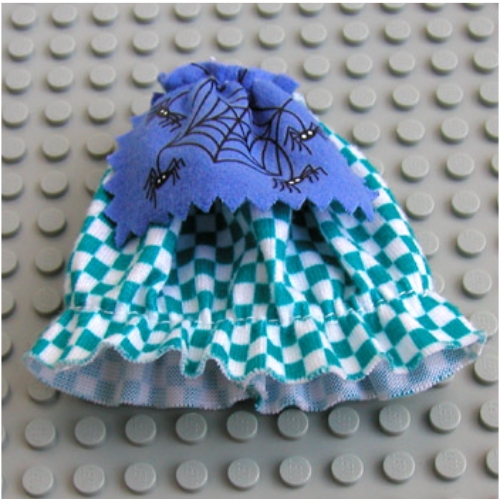 Lego Belville, Skirt, Long with Check Print & Apron with Spider Print / White