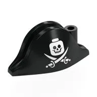 Hat Pirate Bicorne (Admiral) with Cross & Bones, Minifig Skull Print