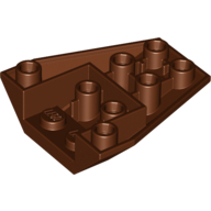Lego Brick Wedged, Sloped Inverted 4 x 4 Triple [4 Connections between Front Studs] / Reddish Brown
