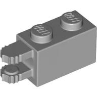 Hinge Brick 1 x 2 Locking with 2 Fingers Horizontal End, 7 Teeth / Light Bluish Gray