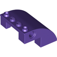 Lego Brick Curved 4 x 4 x 2 with Holes / Dark Purple