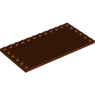 Plate Special 6 x 12, Studs on 3 Edges / Reddish Brown