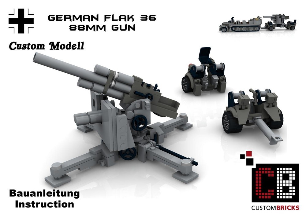 Lego Custom WW2 Flak 36 88mm cannon