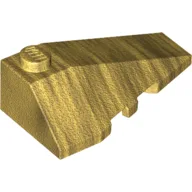 Brick Wedged, Sloped 4 x 2 Triple Right / Pearl Gold