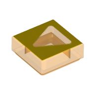 Lego Tile 1 x 1 with Triangle print / Trans-Orange