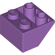 Lego Brick Sloped Inverted 45° 2 x 2 [Ovoid Bottom Pin, Bar-sized Stud Holes] / Medium Lavender