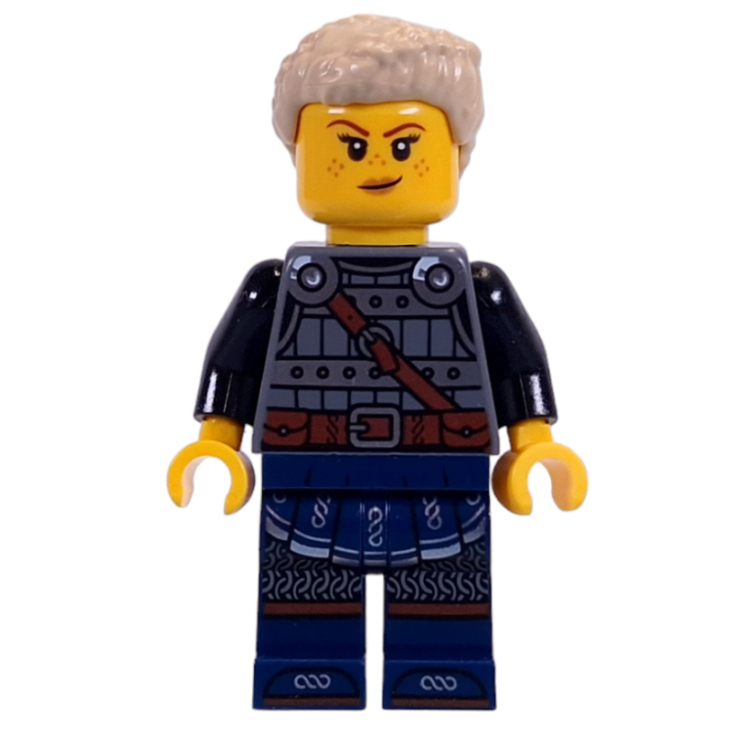 Lego Viking, Armor, Dark Blue Legs, Tan Hair