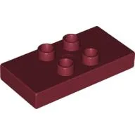 Duplo Plate 2 x 4 x 1/2 with 4 Center Studs [Thick] / Dark Red